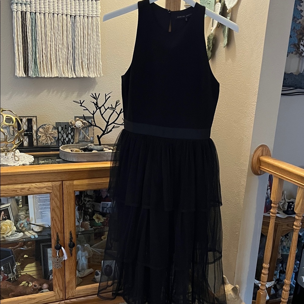 English Factory Black Tiered Midi Dress